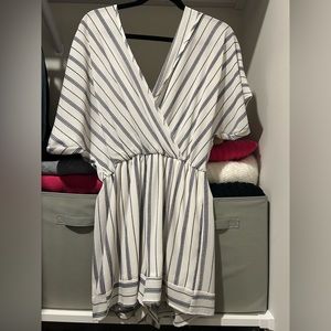 Blue and white romper